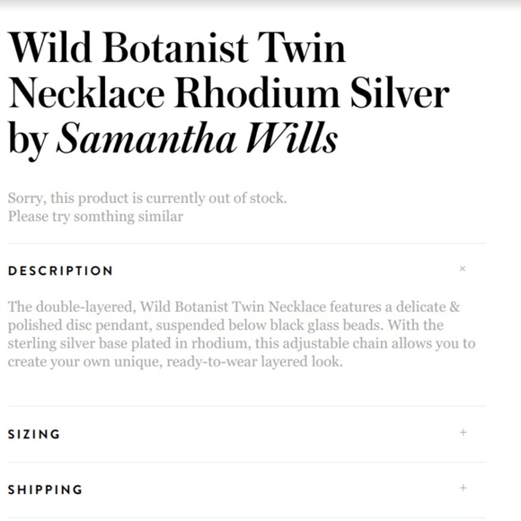 SAMANTHA WILLS // ltd ed wild botanist twin rhodium silver double layer … - Picture 7 of 9